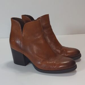 Born Shoes Born Olivia Womens Brown Leather Ankle Boots Size